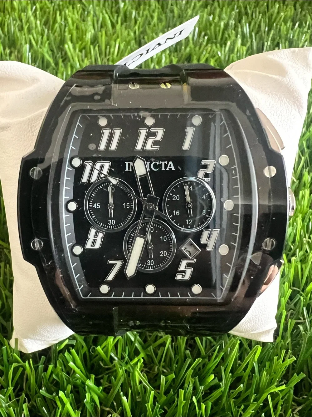 Invicta Black Men’s Chronograph Watch with Silver Accents